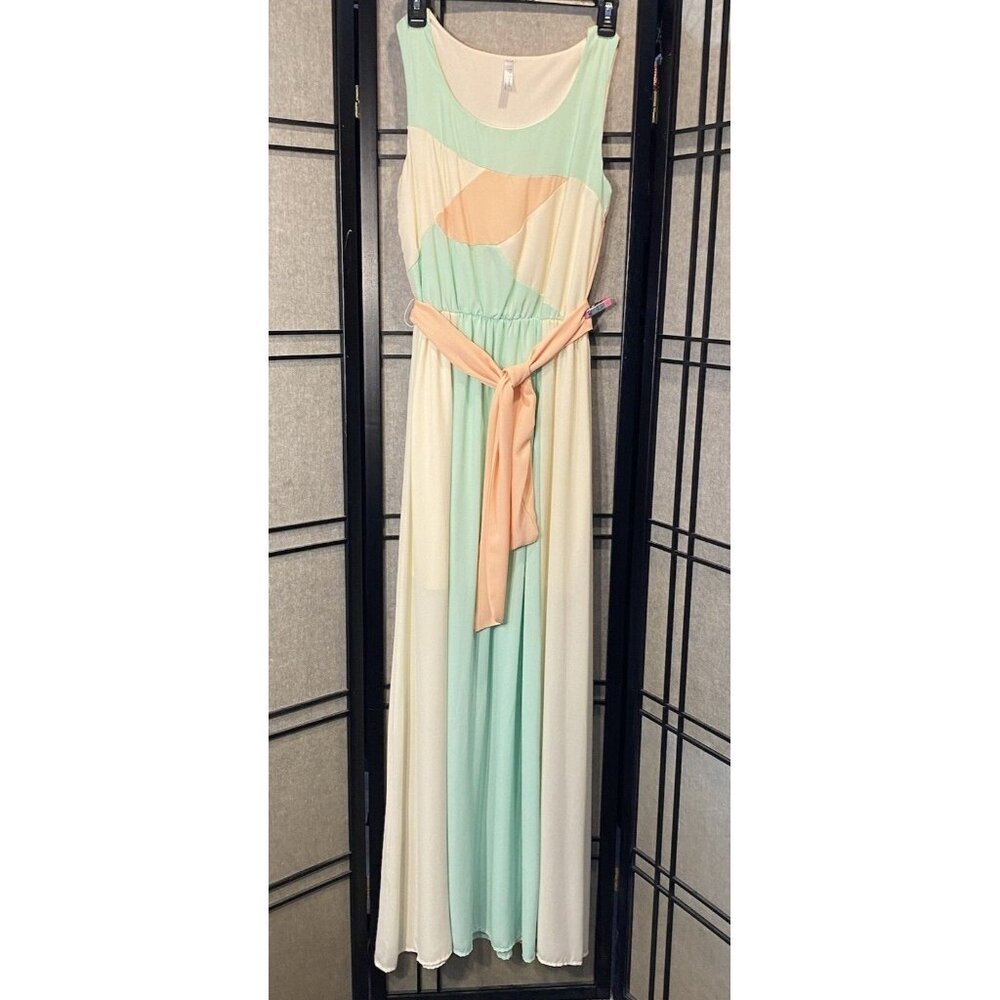 D’ Enjoy Tank Dress Size M Pastels Maxi Flowing Lined To Knees